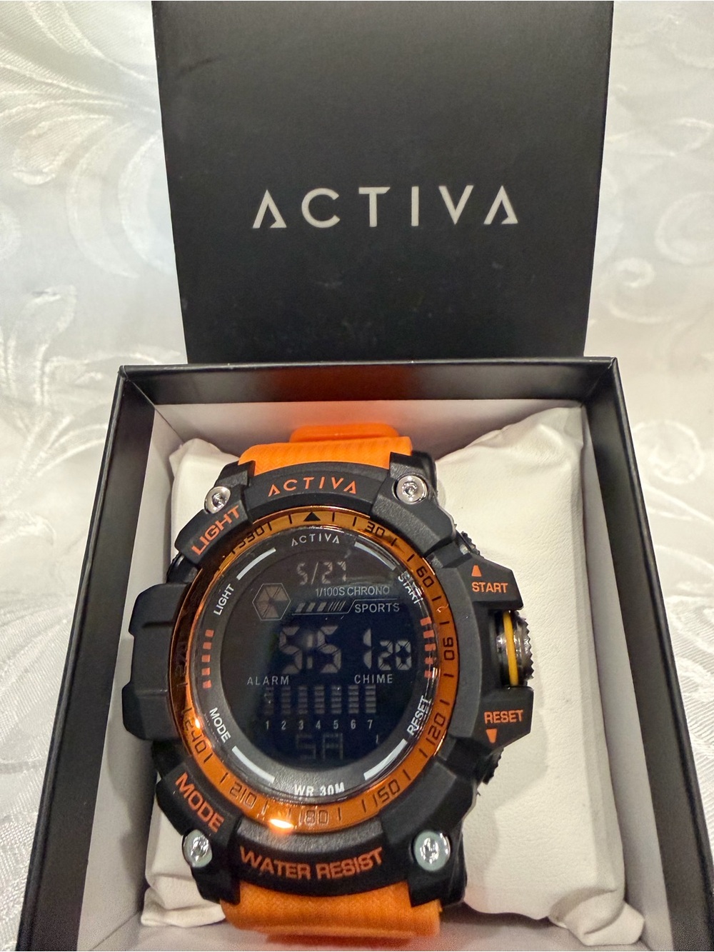 Ativa Orange and Black Digital Sports Watch New